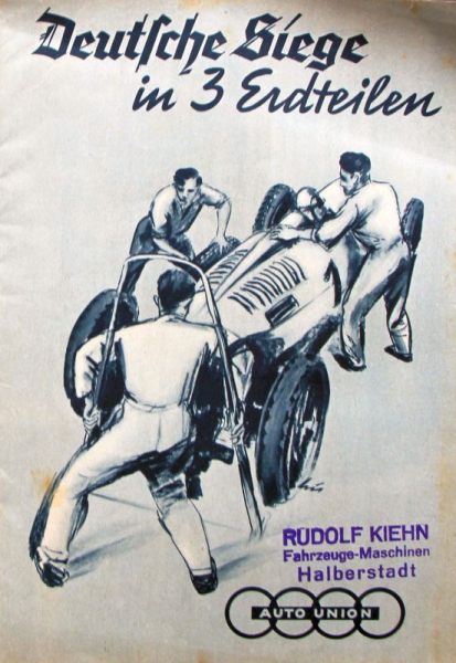 Auto-Union Modelprogram 1937 "Deutsche Siege in 3 Erdteilen" Carbrochure (10443)